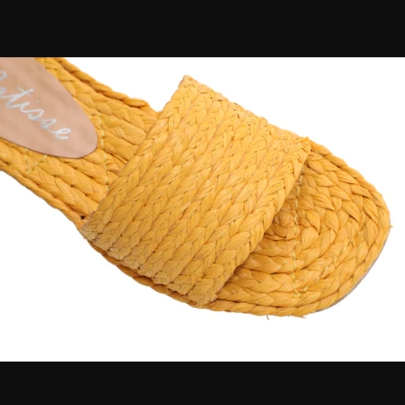 Yellow Espadrille Slide Sandals - Picture 2 of 7